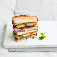 Fish finger sandwiches with watercress tartare